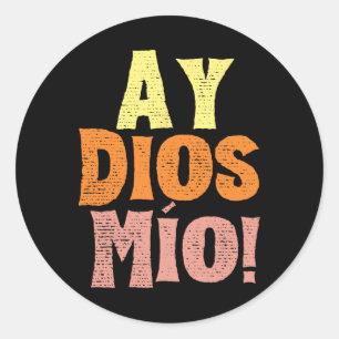 Sticker Rond Vintage Ay Dios Mio Cinco De Mayo