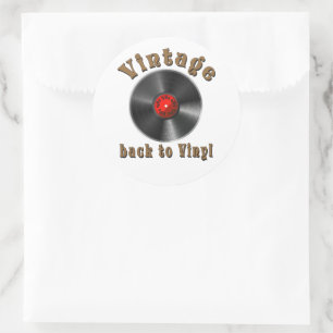 Sticker Rond Vintage - Back to Vinyl, the record is back