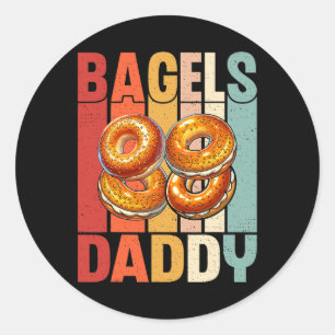 Sticker Rond Vintage Bagel papa - Fête des pères Bagel Lover pa