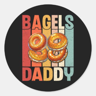 Sticker Rond Vintage Bagel papa - Fête des pères Bagel Lover pa
