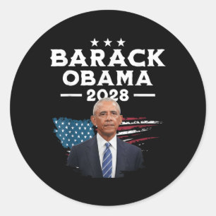 Sticker Rond Vintage Barack Obama pour le président 2028 - Obam
