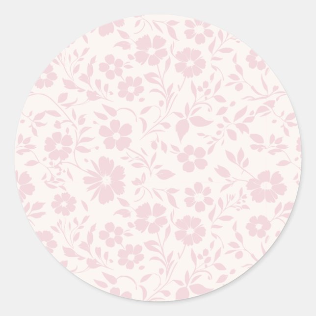 Sticker Rond Vintage Bloom Rouge - Neutre (Devant)