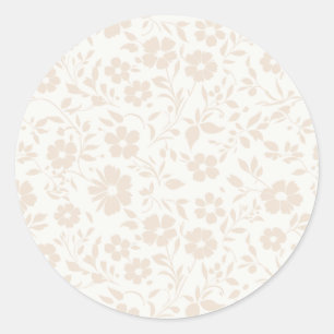 Sticker Rond Vintage Bloom Soft Linen - Neutre