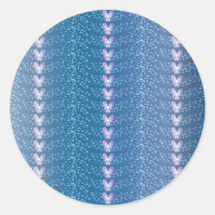 Sticker Rond Vintage Blue Floral Violets fond d'écran motif
