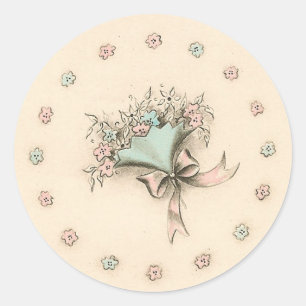 Sticker Rond Vintage Bouquet