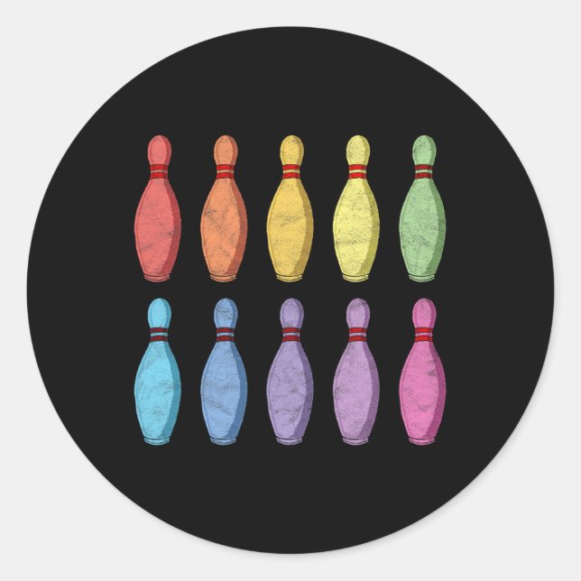 Sticker Rond Vintage Bowling (Devant)