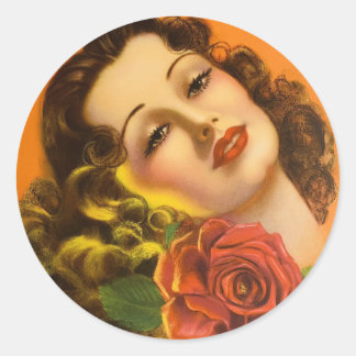 Sticker Rond Vintage broche Retro