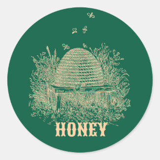 Sticker Rond Vintage Brown Beehive 