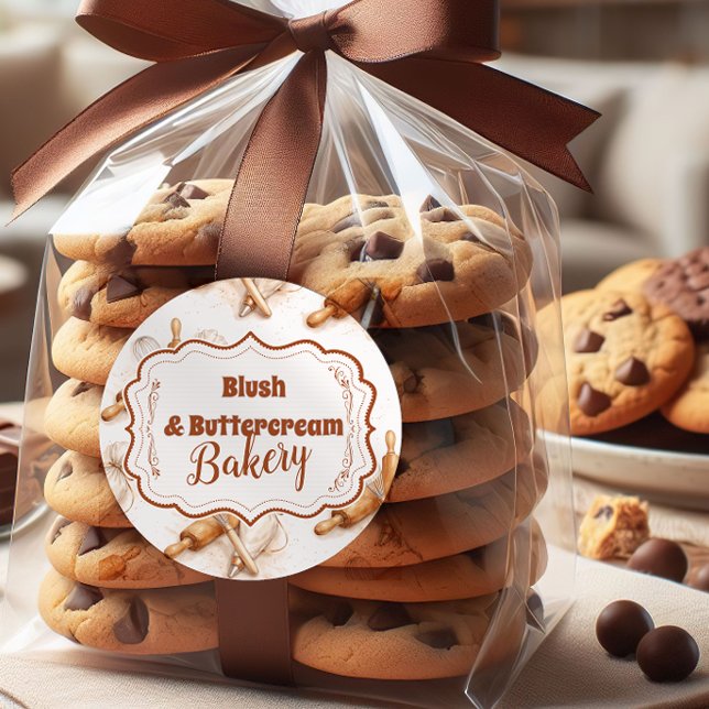 Sticker Rond Vintage Buttercream Bakery Branding (Créateur téléchargé)