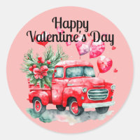 Vintage Camion Rouge Coeur Rouge Saint Valentin