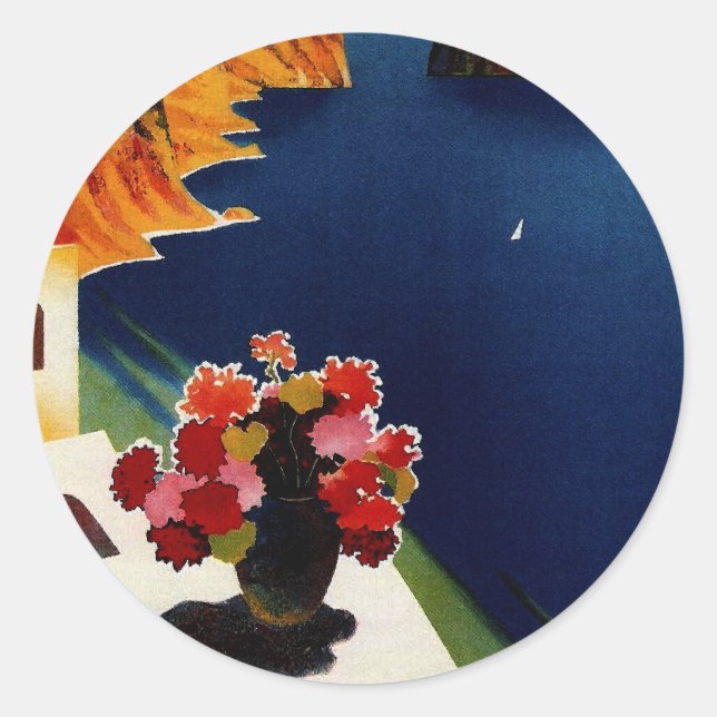 Sticker Rond Vintage Capri Italie Voyage (Devant)