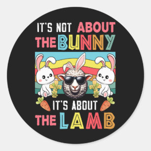 Sticker Rond Vintage Ce n'est pas lapin C'est à propos d'agneau