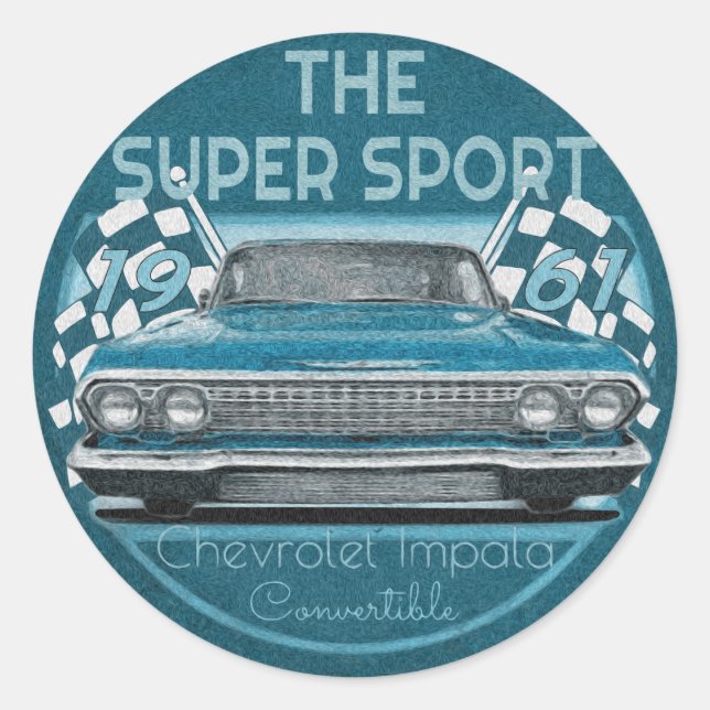 Sticker Rond Vintage Chevy (Devant)