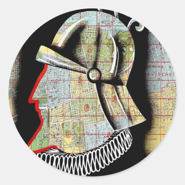 Sticker Rond Vintage Chili Santiago Voyage (Devant)