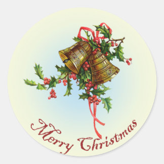 Sticker Rond Vintage Christmas Bells