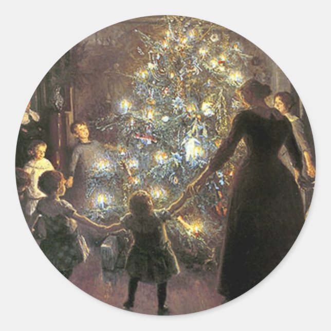 Sticker Rond Vintage_Christmas_dance_sticker (Devant)