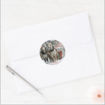 Sticker Rond Vintage Christmas, Sleigh Bells Adresse de retour<br><div class="desc">Un bel Autocollant Vintage Sleigh Scene Avec Informations D'Adresse De Retour. Pour customiser avec votre nom et votre adresse,  insérez simplement votre texte dans notre modèle facile.</div>
