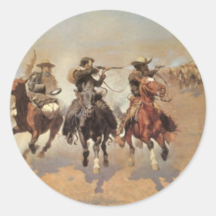 Sticker Rond Vintage Cowboys, une touche pour le bois par Remin