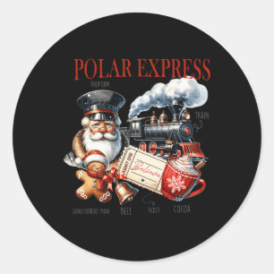 Sticker Rond Vintage Croire Train Pôle Nord Express polaire Tou