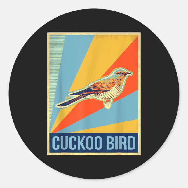 Sticker Rond Vintage Cuckoo Bird T Shirt  (Devant)