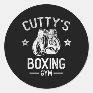 Sticker Rond Vintage Cutty's Boxing Gym Est 1975 Boxing Day Tee