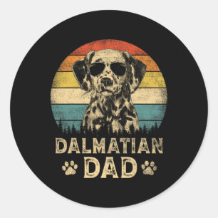 Sticker Rond Vintage Dalmatien père Amoureux de les chiens père