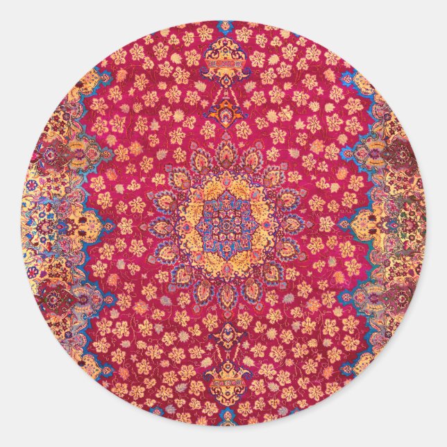 Sticker Rond Vintage Decorative Persian Floral Carpet (Devant)