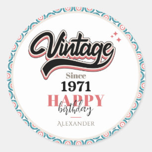Sticker Rond Vintage depuis - 1971