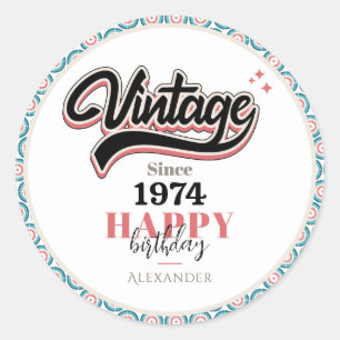 Sticker Rond Vintage depuis - 1974