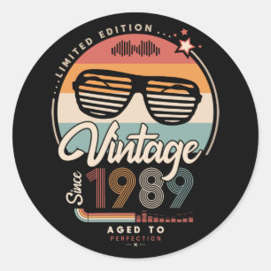 Sticker Rond Vintage depuis 1989