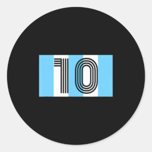 Sticker Rond Vintage Diego Argentine Numéro 10 Football