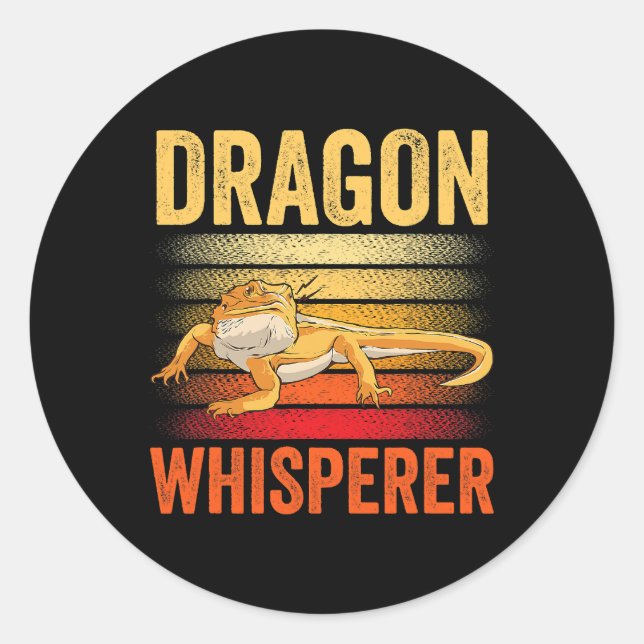 Sticker Rond Vintage Dragon Reptile Lizard Dinosa (Devant)