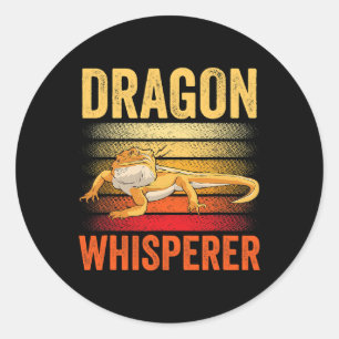 Sticker Rond Vintage Dragon Reptile Lizard Dinosa
