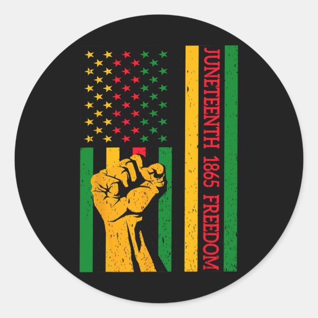 Sticker Rond Vintage drapeau Noir Histoire Noire Amérique (Devant)