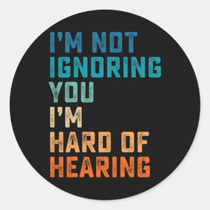 Sticker Rond Vintage dur d'oreille ASL Langue Des Signes Sourds