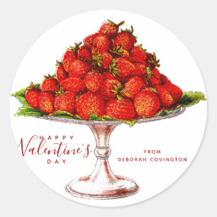 Sticker Rond Vintage Élégant Romantique Bonne Saint Valentin