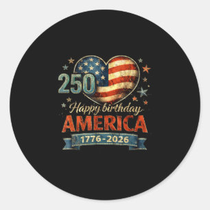 Sticker Rond Vintage États-Unis 250 ans 1776–2026 jour de l'ind