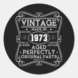 Sticker Rond Vintage Fabriqué En 1973 Retro Classic