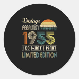 Sticker Rond Vintage février 1955 Je fais ce que je veux Limit