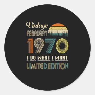 Sticker Rond Vintage février 1970 Je fais ce que je veux Limité