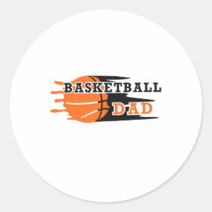 Sticker Rond Vintage fière basket-ball papa Fête des pères bask