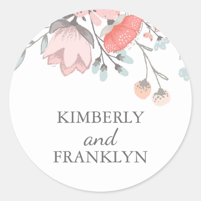Sticker Rond Vintage floral (Devant)