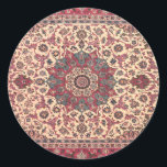Sticker Rond Vintage Floral Perse Motif de tapis<br><div class="desc">Vintage Floral Perse Motif de tapis</div>