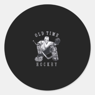 Sticker Rond Vintage Goalie Hockey Vintage
