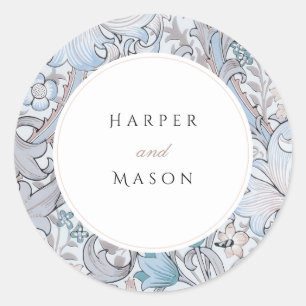 Sticker Rond Vintage Golden Lilies William Morris Mariage