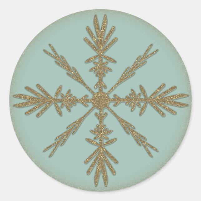 Sticker Rond Vintage Golden Snowflake 6 (Devant)