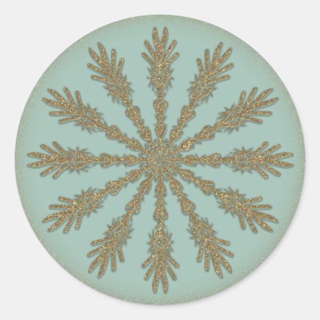 Sticker Rond Vintage Golden Snowflon 1 (Devant)