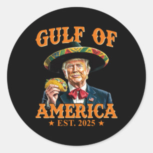 Sticker Rond Vintage Golfe Des États-Unis Amérique Est 2025 Tru