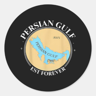 Sticker Rond Vintage Golfe Persique Est Pour Toujours Rétro Gol