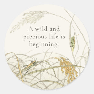Sticker Rond Vintage Grasshopper  Baby Shower Classique Rond St
